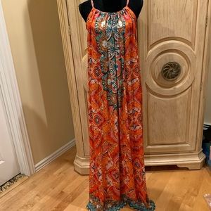 TRUE COLOURS La Moda  Embellished Coverup Maxi Dress  O/S NWT